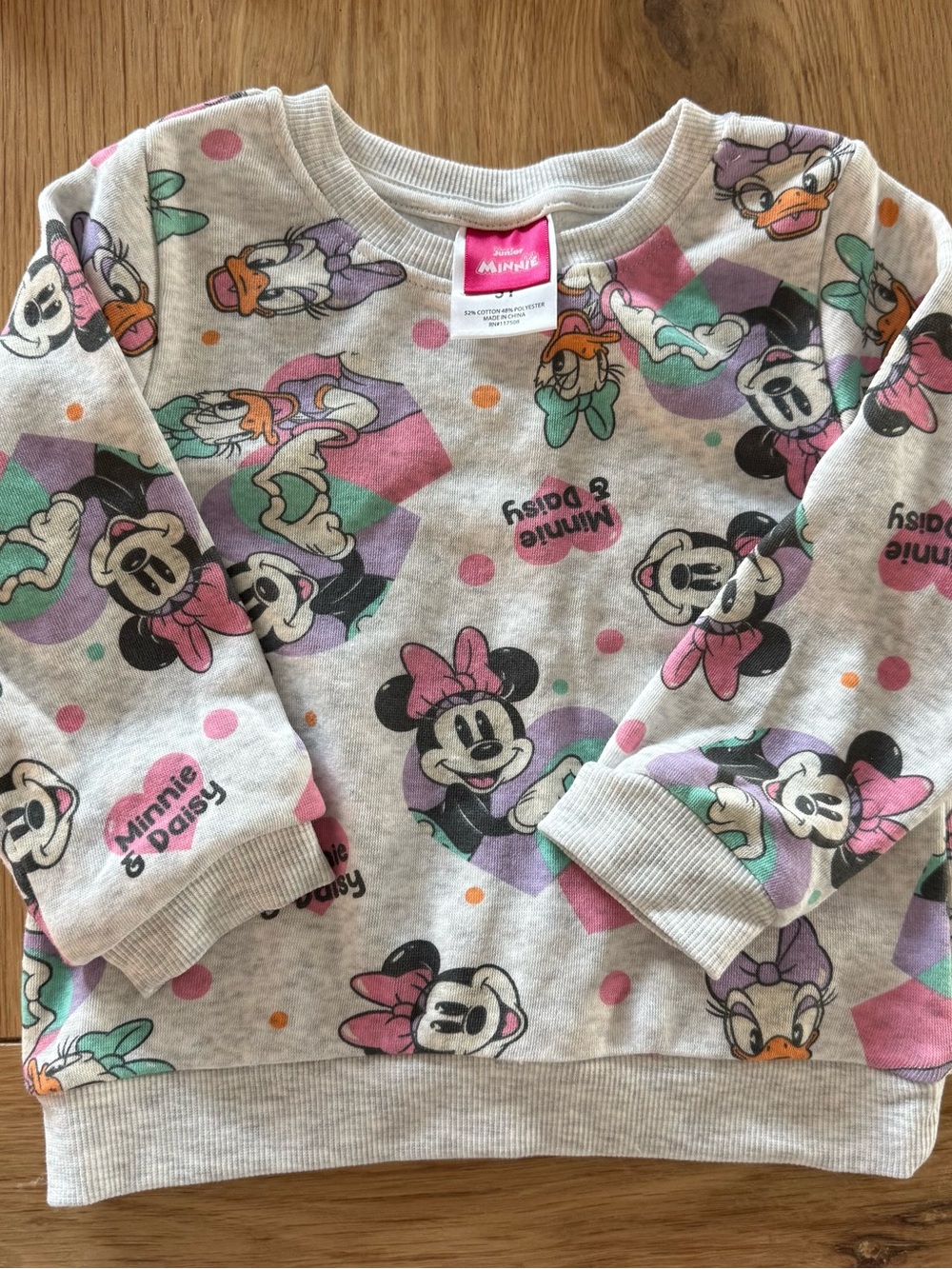 Disney Gray Minnie & Daisy All-Over Print Pullover Sweatshirt